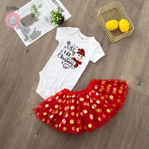 Christmas Tutu Dress Set for Baby Girls