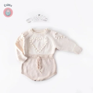 Spring Heart Knitted Jumpsuit for Infants