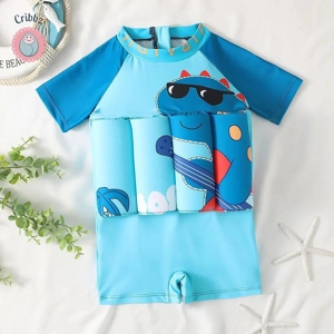 Childrens Cartoon Print Buoyancy Swimsuit