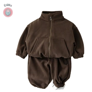 Winter Kids Thicken Overcoat and Pants Set