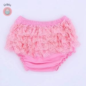 Ruffle Lace Leopard Baby Bloomers Diaper Cover