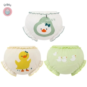 Cotton Baby Girl Bow Underpants Set