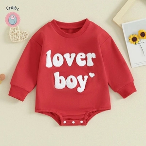 Lover Boy Embroidered Baby Romper Sweatshirt
