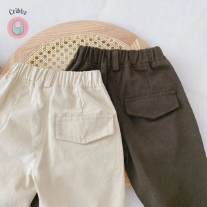 Casual Elastic Waist Kids Trousers
