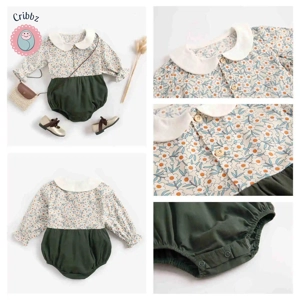 Cute Floral Long Sleeve Baby Bodysuits