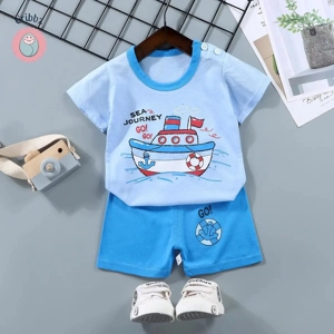 Kids Cartoon Print T-Shirt & Shorts Set