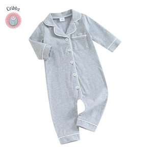 Patchwork Collar Baby Romper Sleepwear