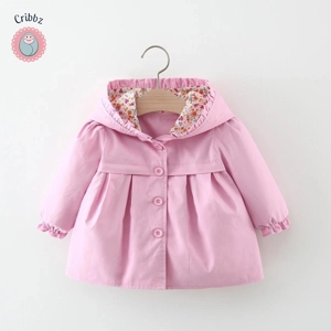 Girls Long Sleeve Hooded Windproof Jacket