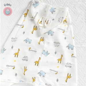 Cotton Cartoon Hooded Baby Bathrobe