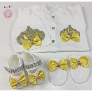 Emerald Gold Baby Bling Romper Set