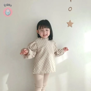 Corduroy Puff Sleeve Baby Blouse