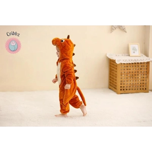 Hooded Flannel Baby Romper Jumpsuit