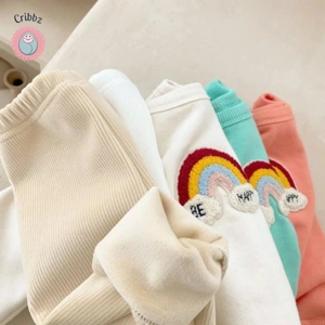 Autumn Rainbow Hoodie Set for Toddlers