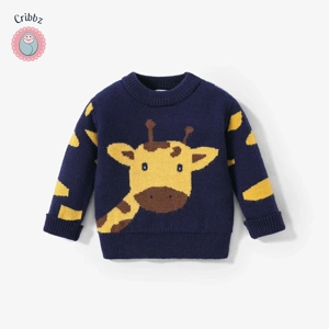 Giraffe Embroidery Baby Boy Sweater