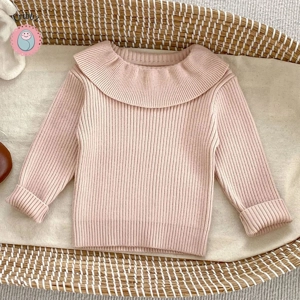 Baby Girls Lotus Leaf Collar Sweater