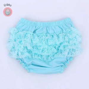 Ruffle Lace Leopard Baby Bloomers Diaper Cover