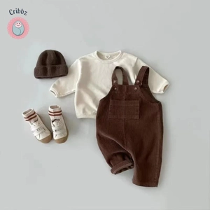 Corduroy Suspender Romper for Toddlers