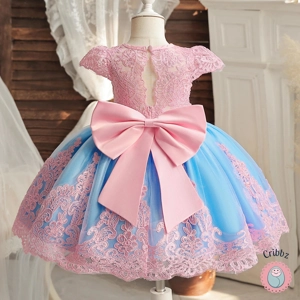 Elegant Golden Lace Princess Dress for Girls