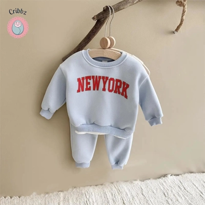 Winter Plush Casual Outfit Set for Newborns title=