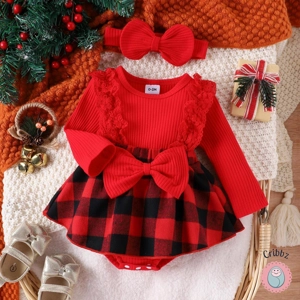 Newborn Baby Girl Christmas Ruffle Romper