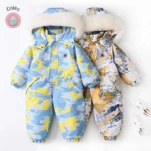 Winter Floral Hooded Romper for Kids