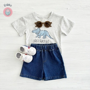Cartoon Dinosaur Summer Outfit for Babies