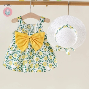 Summer Floral A-line Dress with Hat
