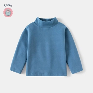 Kids High Collar Solid Color Undershirts
