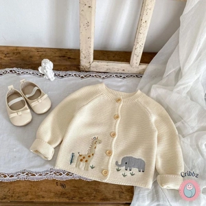 Cute Embroidered Cotton Cardigan for Girls