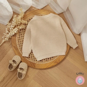 Knitted Pumpkin Pullover for Babies