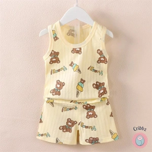 Summer Cartoon Animal Pajama Set for Kids