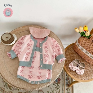 Autumn Knitted Bodysuit for Baby Girls