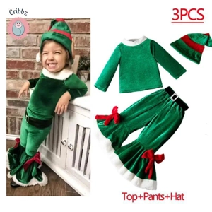 Kids Christmas Elf Costume Set for Parties