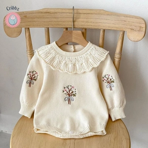 Baby Girl Knit Embroidered Jumpsuit