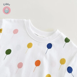 Cotton Infant Balloon Print Romper Jumpsuit