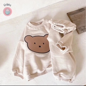 MILANCEL Toddler Bear Head Hoodie Set