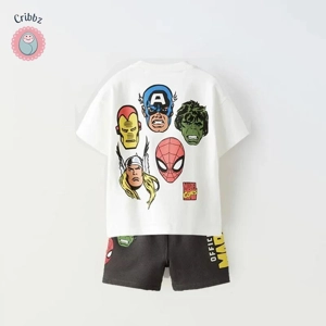 Cartoon Car Kids Summer Tracksuit Set