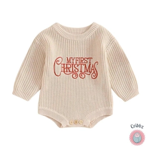 Newborn Christmas Sweater Romper Outfit