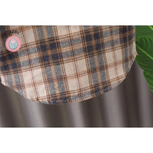 Plaid Cotton Long Sleeve Shirt for Kids