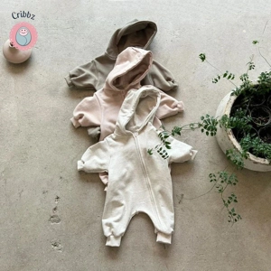 Baby Hooded Zip-Up Jumpsuit for Newborns