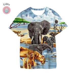 Dinosaur Print Summer T-Shirts for Kids