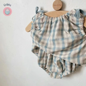 Summer Plaid Tee and Bloomer Set