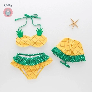 Kids Girls Strawberry Pineapple Swimsuit