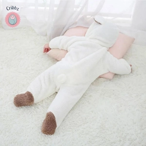 Winter Plush Baby Cartoon Hooded Romper