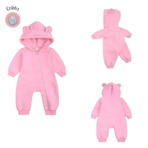 Cozy Bear Hoodie Romper for Infants
