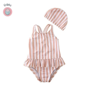 Cute Floral Backless One-Piece Swimsuit for Girls