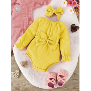 Cute Pink Bow Baby Onesie Set