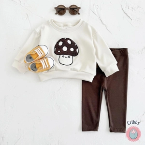 Cute Mushroom Cartoon Baby Two-Piece Set