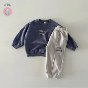 Boys Cute Letter Hoodie Sports Set