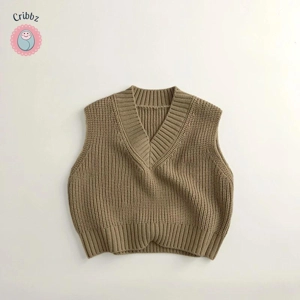 Autumn Childrens Thick Knitted Vest Sweater